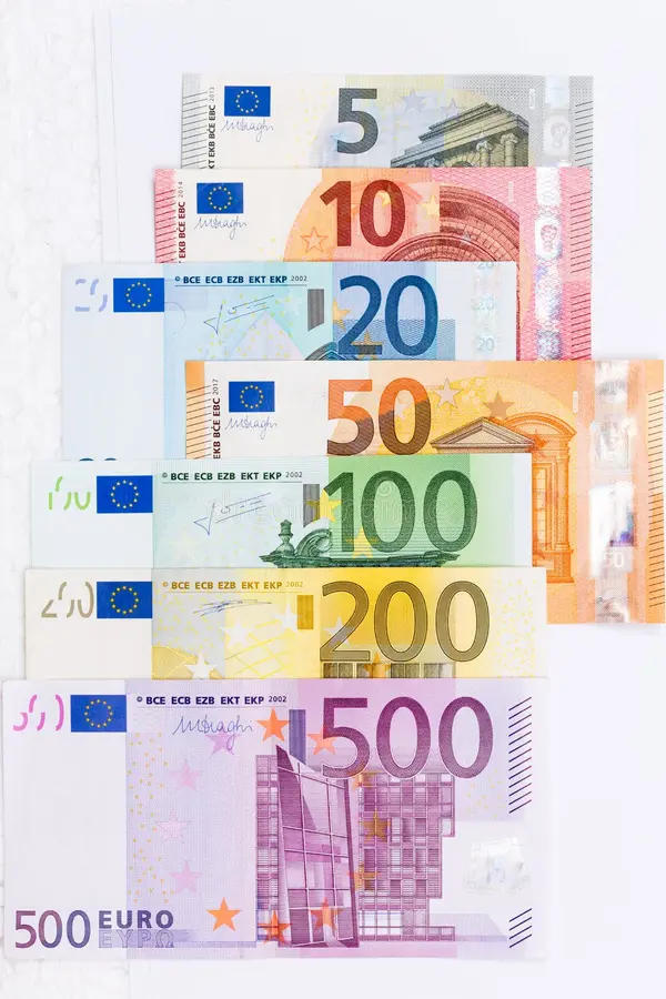 euro money banknotes row white background high resolution photo 105542400